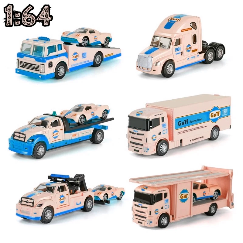 

MINi Kids Toys Gifts Trailer Container Truck Edition Alloy Model Tabletop Decorations 1:64