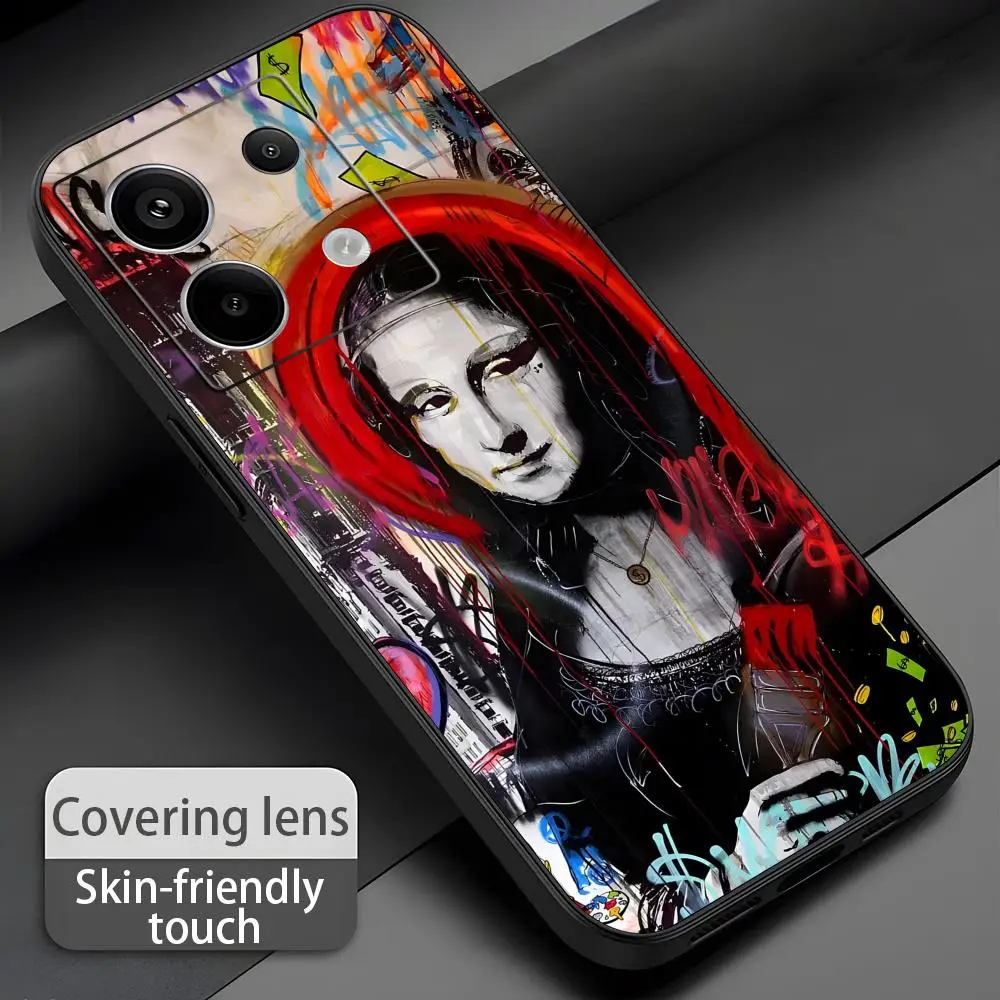 Banksy Graffiti Art  Phone Case For Redmi Note 14 13 12 11 Pro Plus S 5G 14C A3 Soft Black Phone Cover view 2