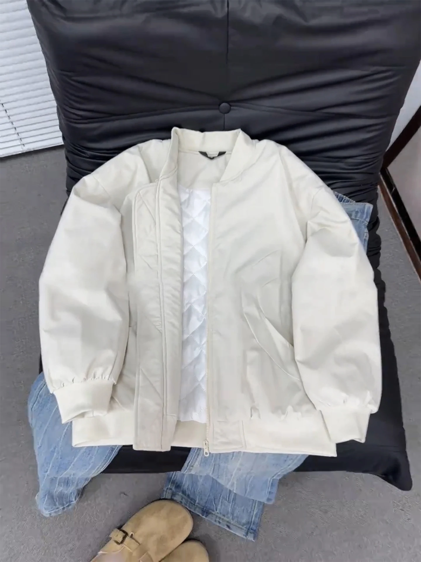 

Warmth Thiened ort MA Flight Jaet Cotton Sportswear for Men Winter Thermal Baseball Sle Zipper Closure Stand Fit