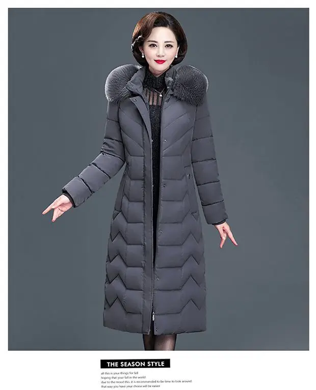 Middle Aged Mother Down Cotton Jacket 6XL Winter Oversized Thick Hooded Coat Windproof Rainproof Female Warm Long Parka Overcoat