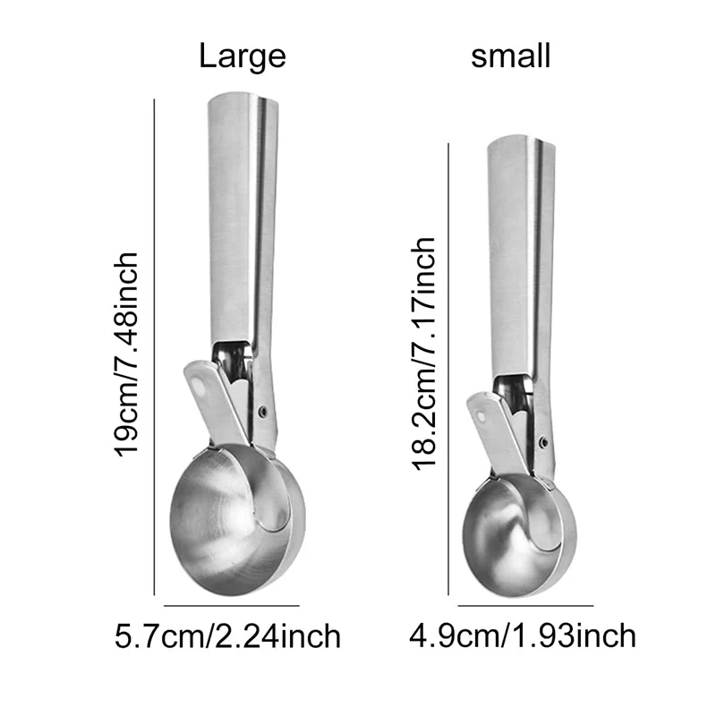 Stainless Steel Ice Cream Spoon Ball Digger Multifunctional Elastic Type Fruit Spoon Watermelon Household Kitchen Tools TMZ