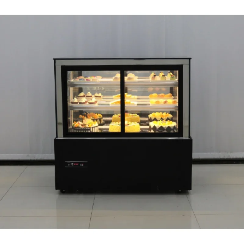 custom.900mm length factory Cake fridge baking display Commercial straight cake counter curved cake cabinet