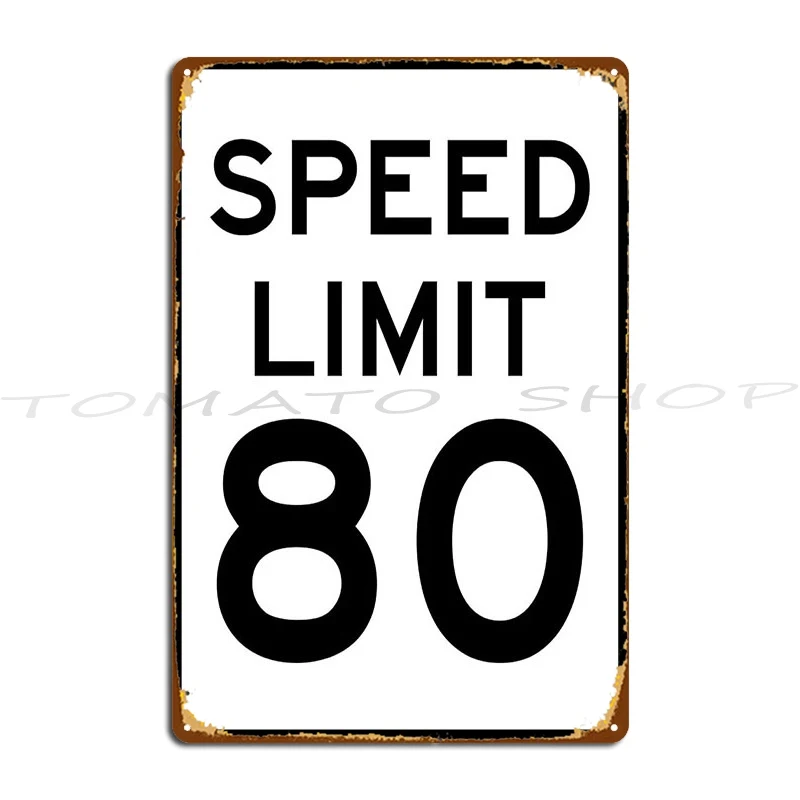 Speed Limit Metal Plaque Poster Kitchen Living Room Rusty Create Tin Sign Poster