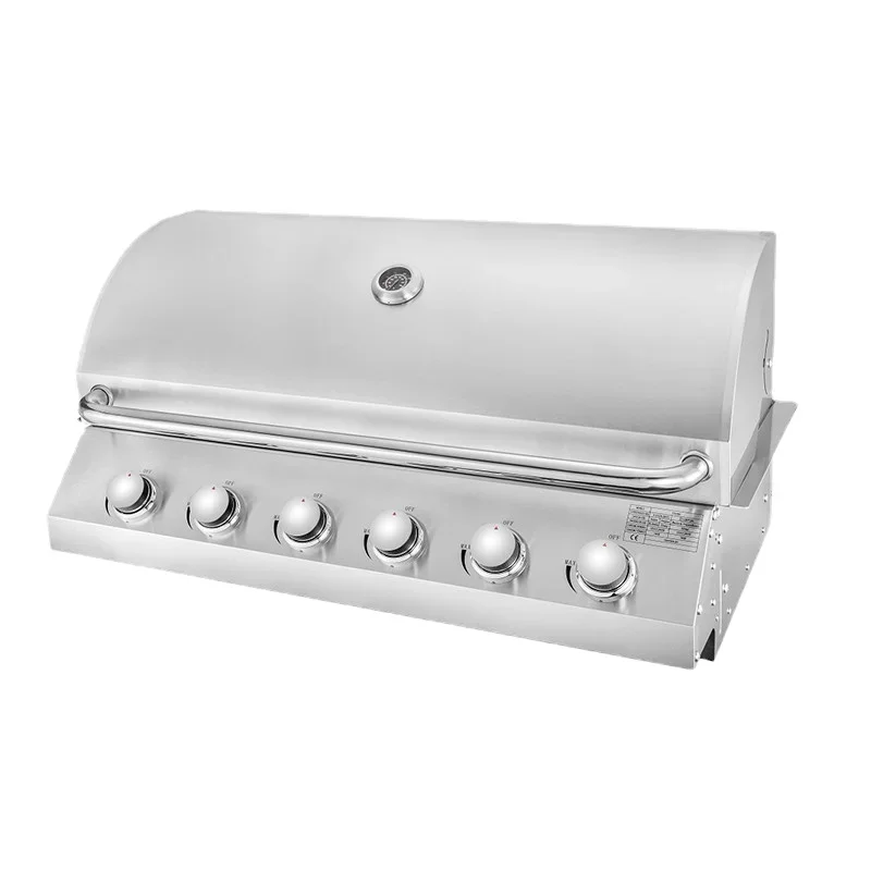 New design Easily Assembled 6 Burners BBQ Grill Outdoor Stainless Steel Built in Barbecue Gas Kitchen with Oven