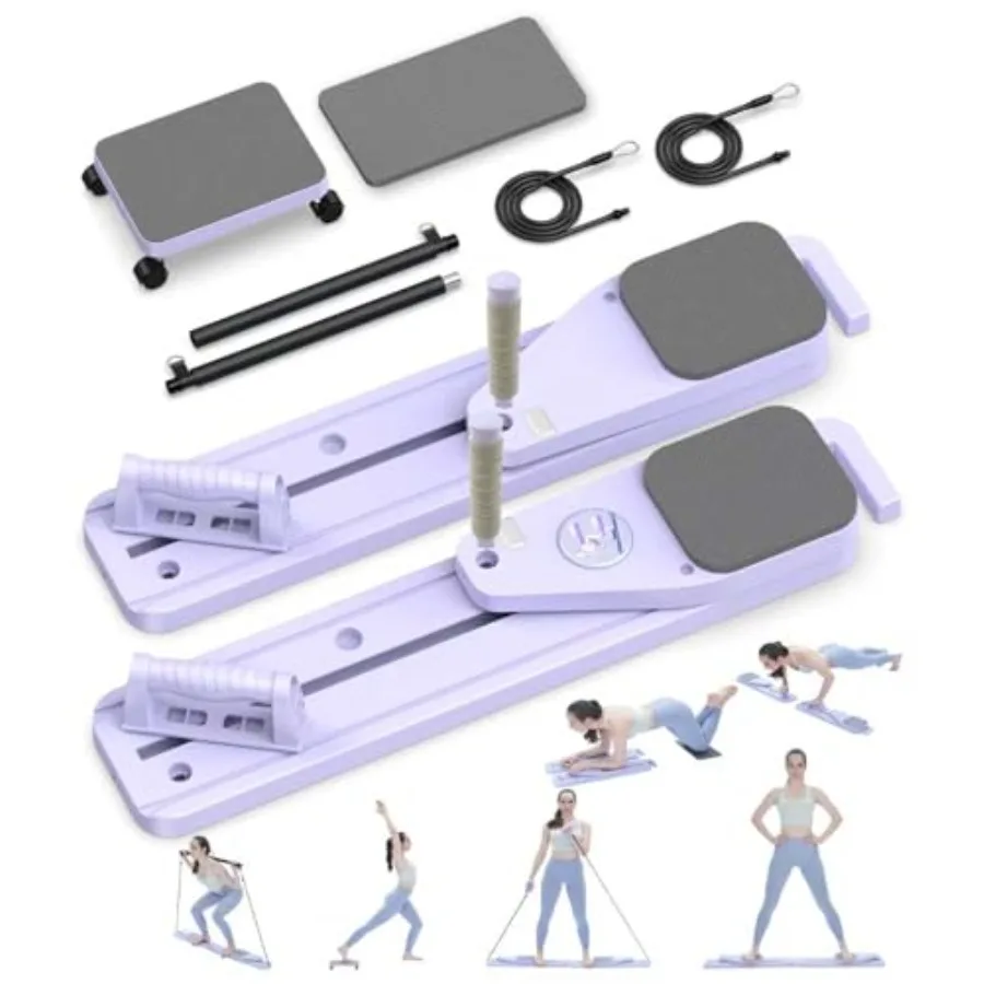 

Многофункциональный портативный мини-реформер для пилатеса 12-в-1, черный, для домашних тренировок, 100+ модулей для упражнений