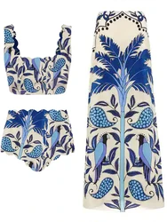 Printed Beachwear 2023 Fashion Women Swimwear1 Piece Swimsuit and Cover Up Summer Square Neckline Bathing Suits Sexy / New