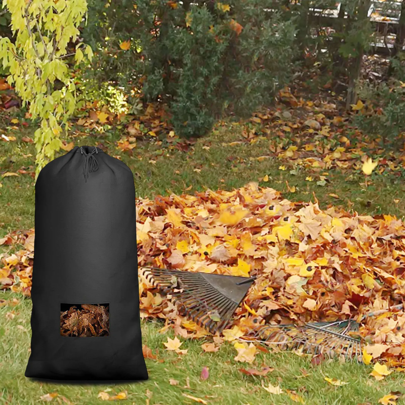 1PC Large Capacity Lawn Mower Leaf Storage Bag Garden Leaf Collection Bag Yard Sweeper Storage Bag Lawn Tractor Parts