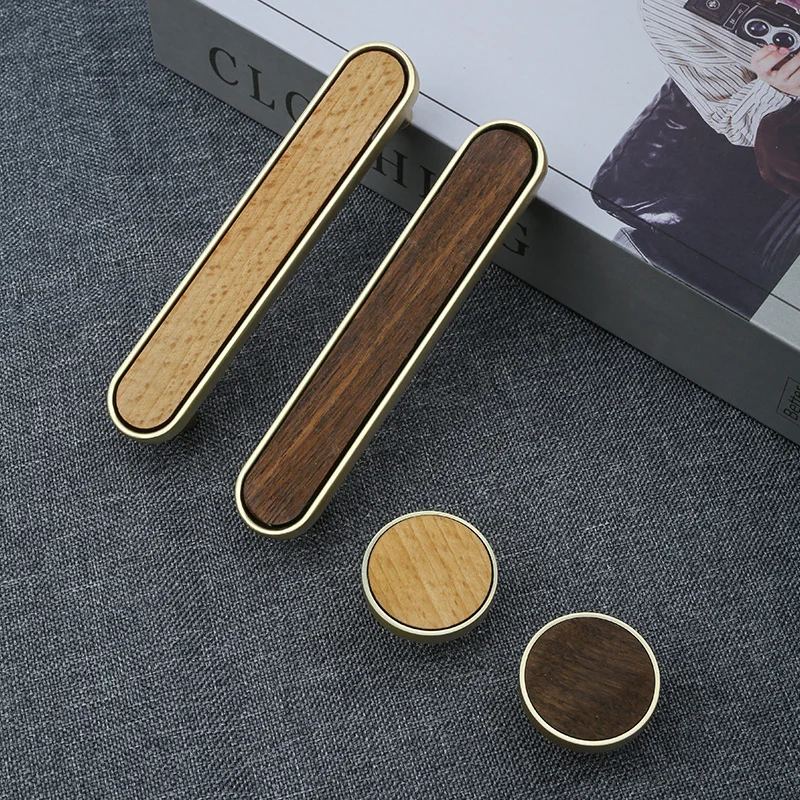 French Style Wood Cabinet Handles Shell Wardrobe Door Knobs Handle Walnut Furniture Modern Simple Drawer Handle and Knob
