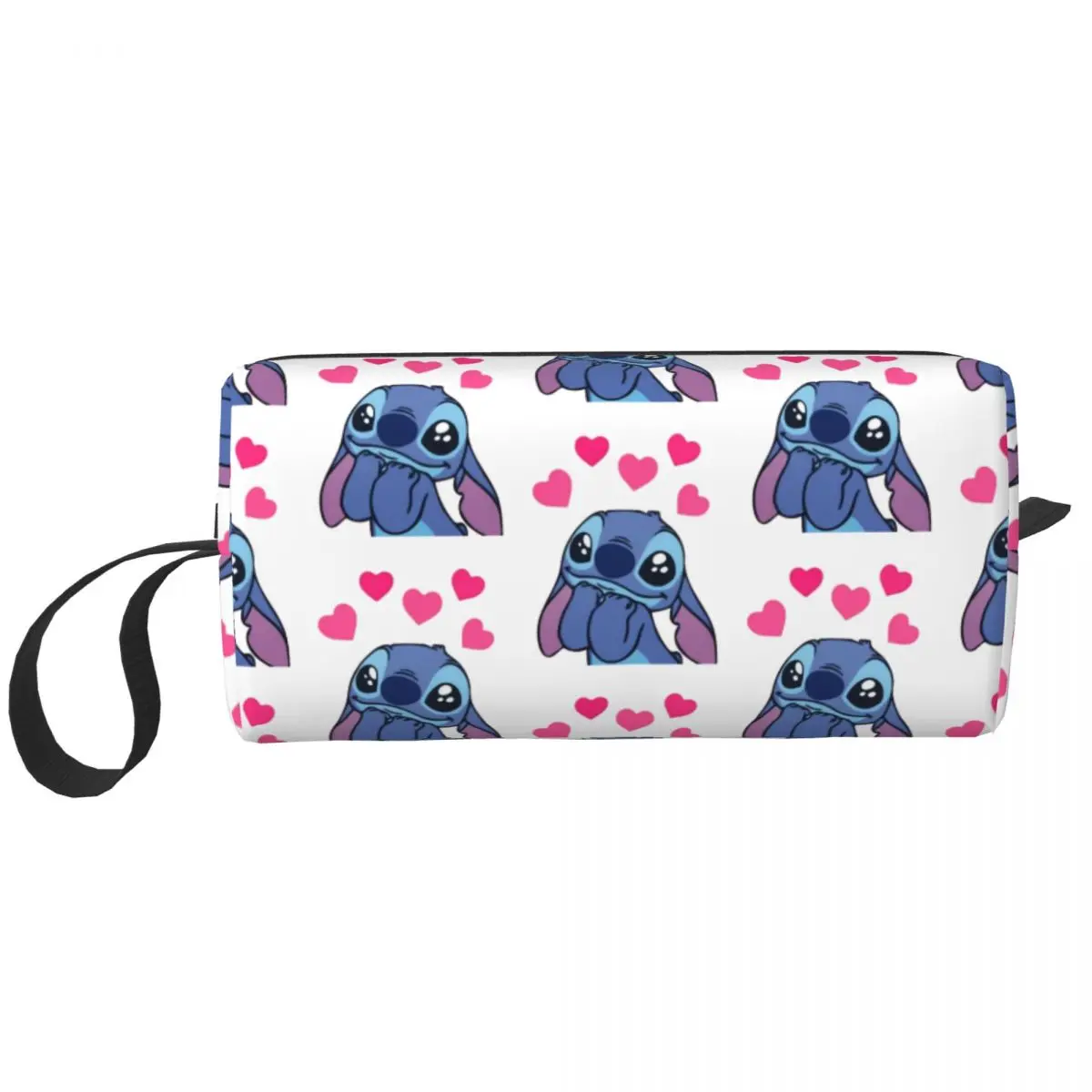 Stitch Falling In Love Makeup Bags Lilo and Stitch Men Cosmetic Bag Trend Travel Pouch for Purse Storage