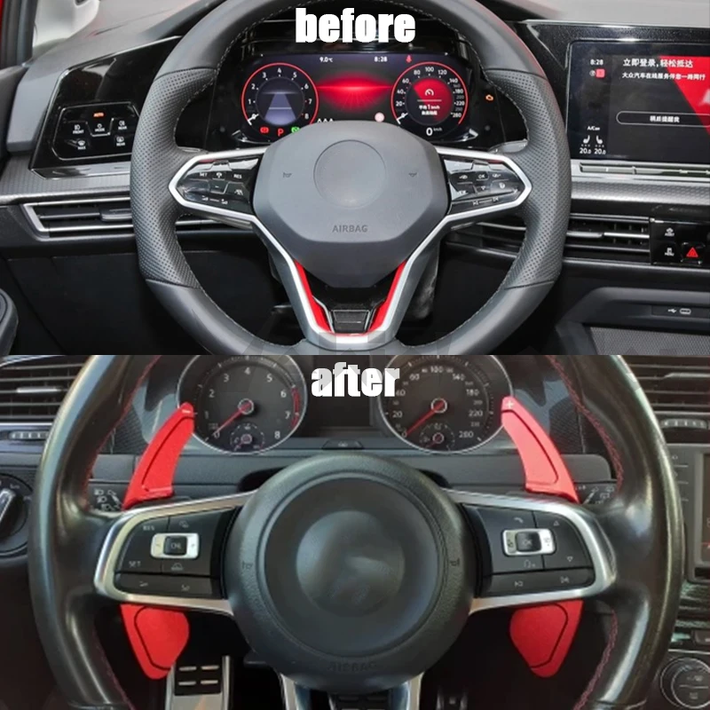

For VW Golf 7 MK7 R Scirocco Polo GTI Sagitar R-Line Steering Wheel Shift Paddle Extension Shifter Replacement New Aluminum