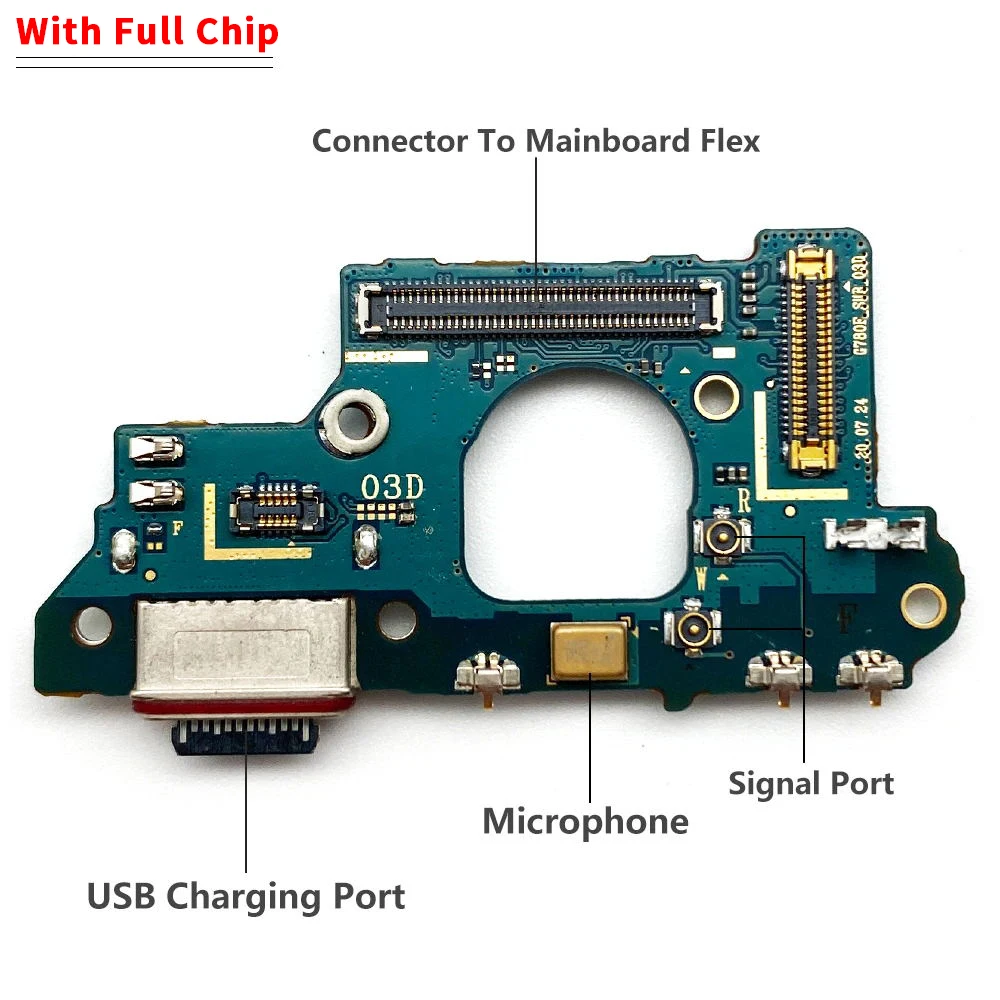 Puerto de carga USB, Conector de base, placa de micrófono, Cable principal, reemplazo para Samsung S20 Fe 4G G780F / 5G G781V, nuevo