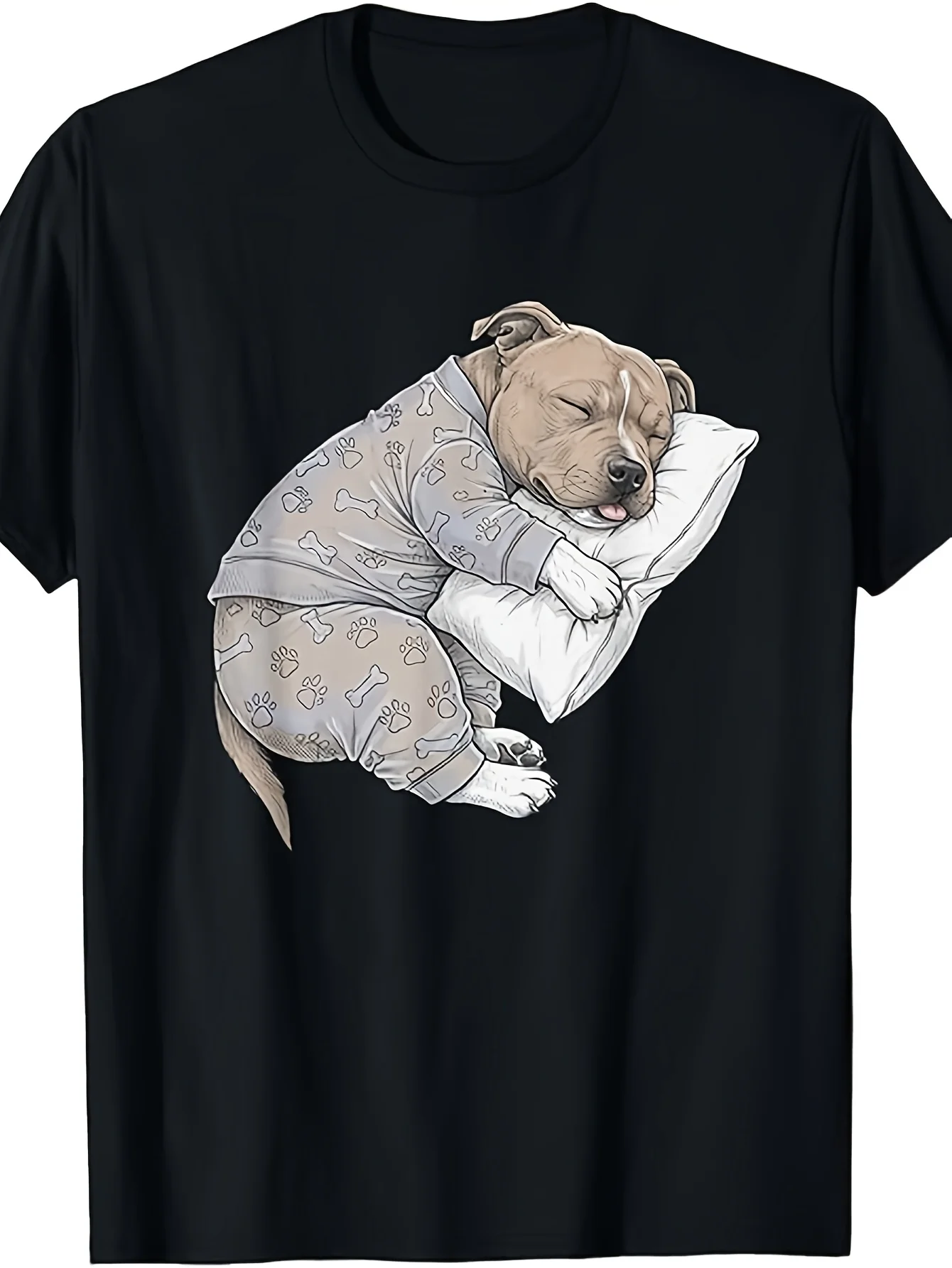 Staffordshire Bull Terrier Pattern T-Shirt Soft All-Season Casual Tee Daily Street Style Gift Outdoor Leisure Sports T-Shirt