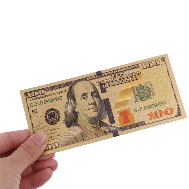 100 دولار 24k رقائق الذهب ، 5 قطعة ، ورقة ذهبية ، الأوراق النقدية ، والحرف اليدوية