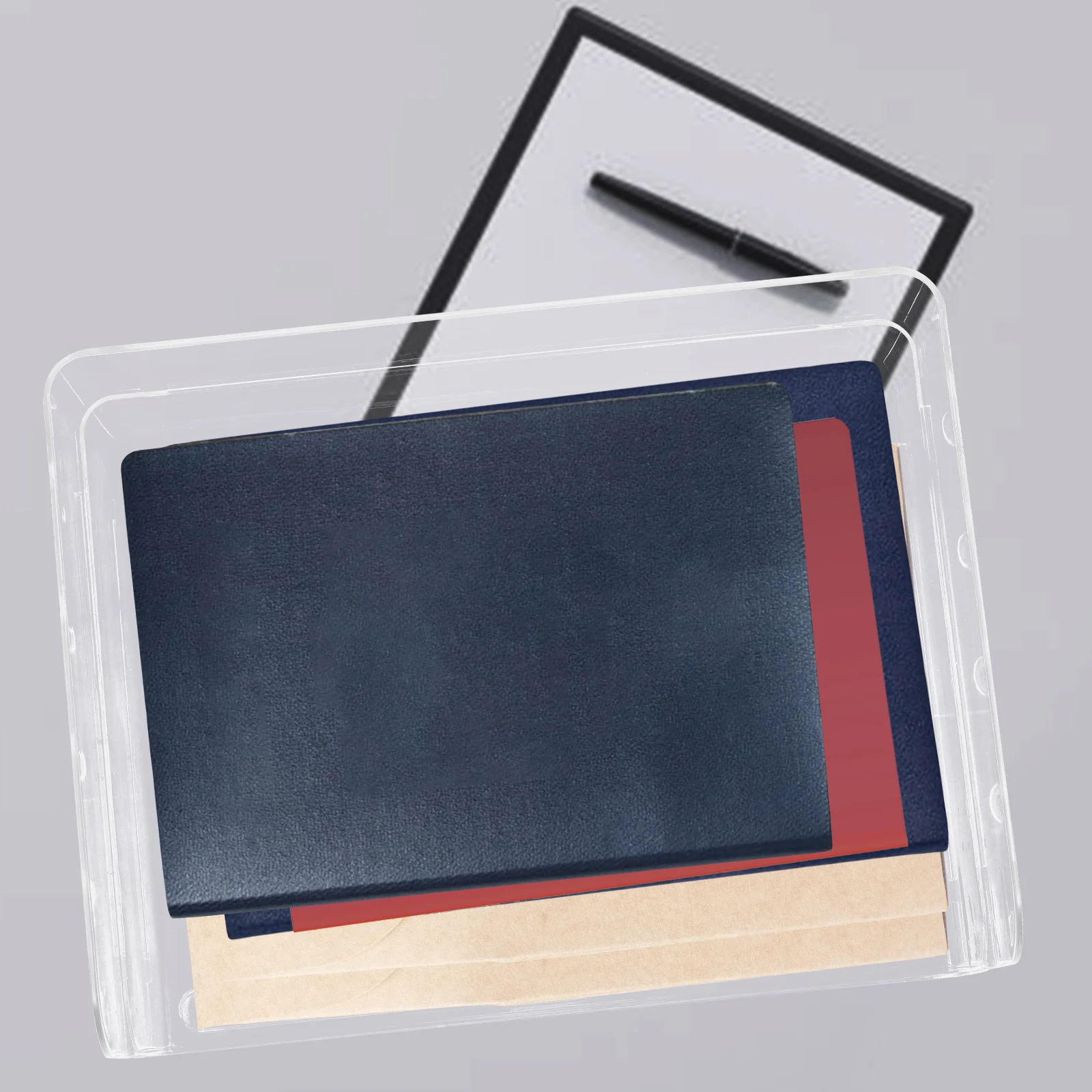 

2pcs File Storage Box Desktop ganizer Wear Resistant Paper Holder Efficient Office Study Accessories Household File Case