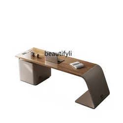 Italiano Minimalista Home Computer Desk, Alto Grau, Leve, Luxo, Modern Boss Desk, Móveis de Escritório