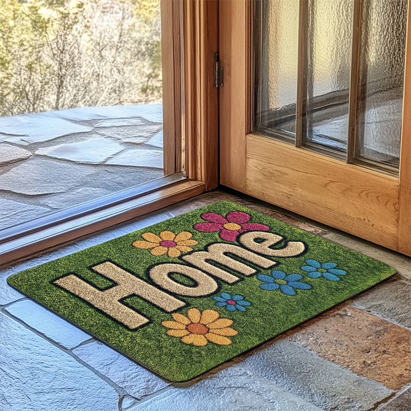 1pc HOME Small Flower  Floor Mat, Soft And Comfortable, Door Step Mat, Kitchen Floor Mat, Bathroom Carpet, Living Room Carpet,