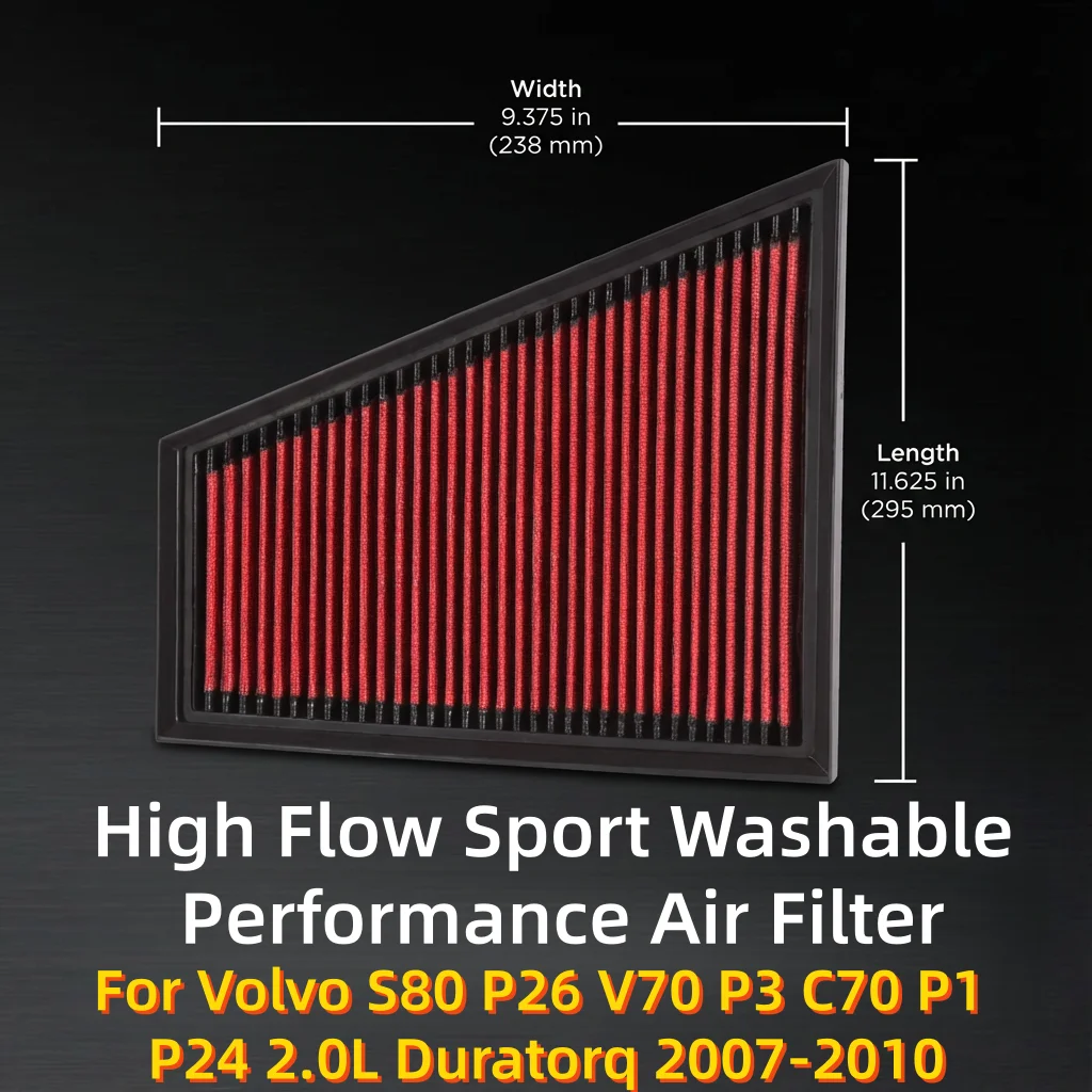 

Высокопроизводительный спортивный моющийся воздушный фильтр для Volvo S80 P26, V70 P3, C70 P1, P24 2.0L Duratorq 2007-2010, OEM: 1465170 (33-2393)