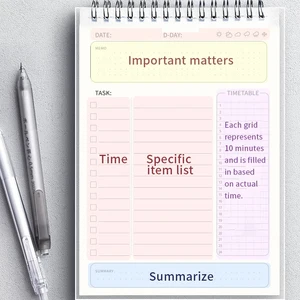 1PCプランナーアジェンダスパイラルA5ノートブックスケジュールリストメモを行う予定メモ帳160ページ厚いオフィス学用品文房具 10のベストセールスライティングブック-3