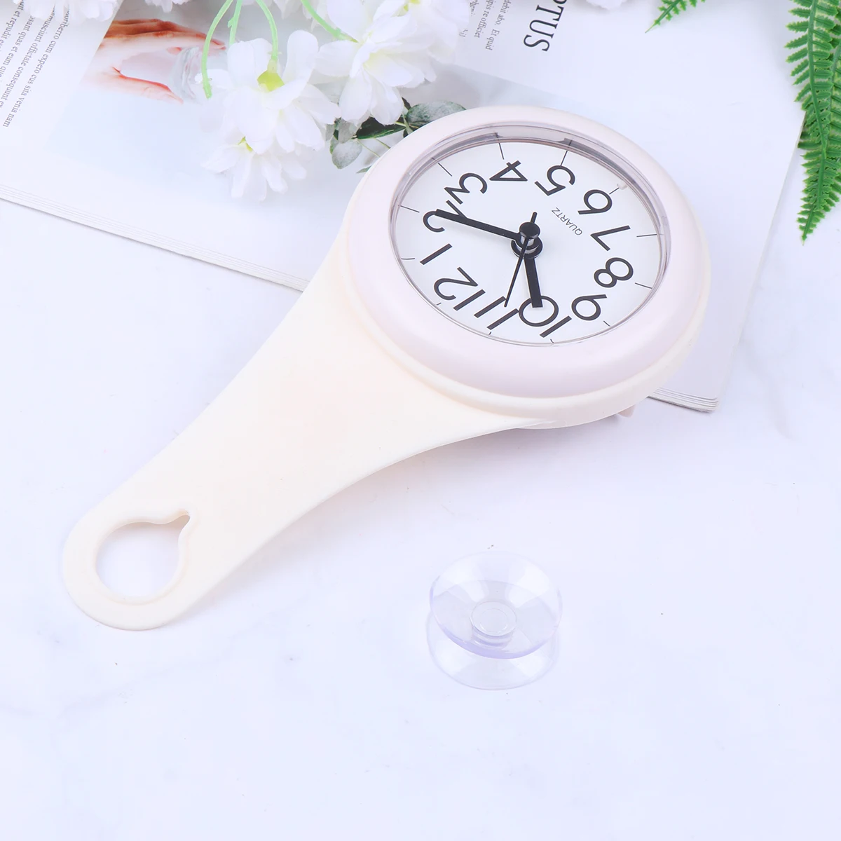 

Wall Clock Silent Non-ticking Waterproof Digital Shower Bathroom Safe Clocks Sucker