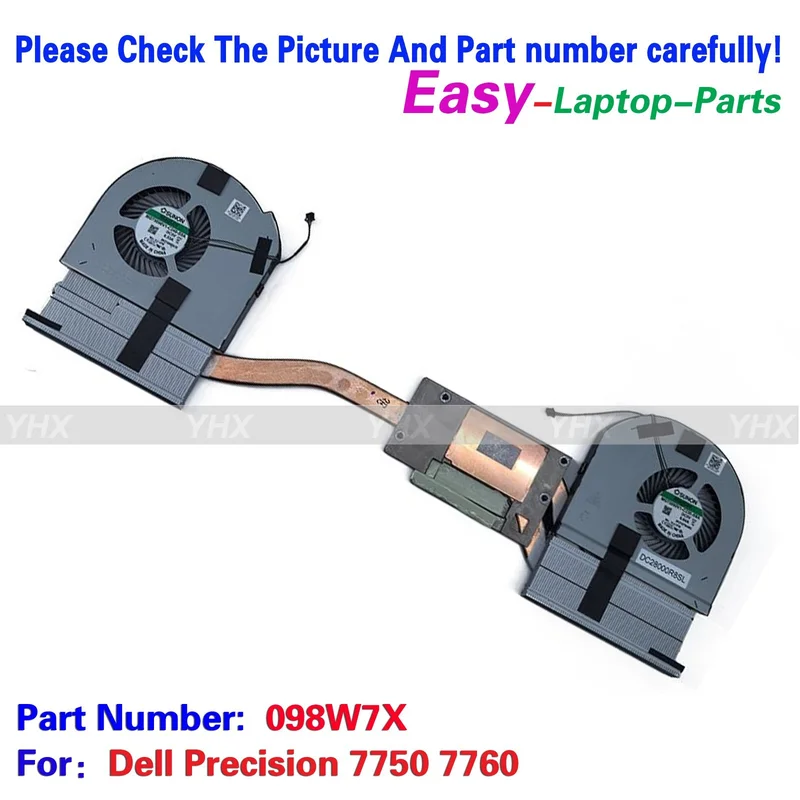 

GYX New For Dell Precision 7750 7760 Built in Cooling Heatsink Fan 098W7X.