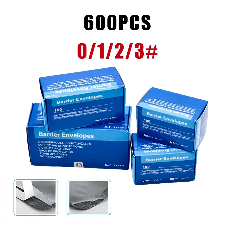 600Pcs Dental Disposable Barrier Envelopes Phosphor Plate X Ray Scanner Cover Bag Size 0 1 2 3 Digital Imaging Accessories
