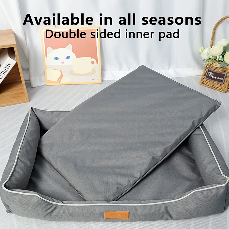 Removable Sponge Mat Dog Bed Upgrade 900D Oxford More Waterproof More Bite-resistant Dogs Beds Soft Cozy Pet Bed Dog Accessories