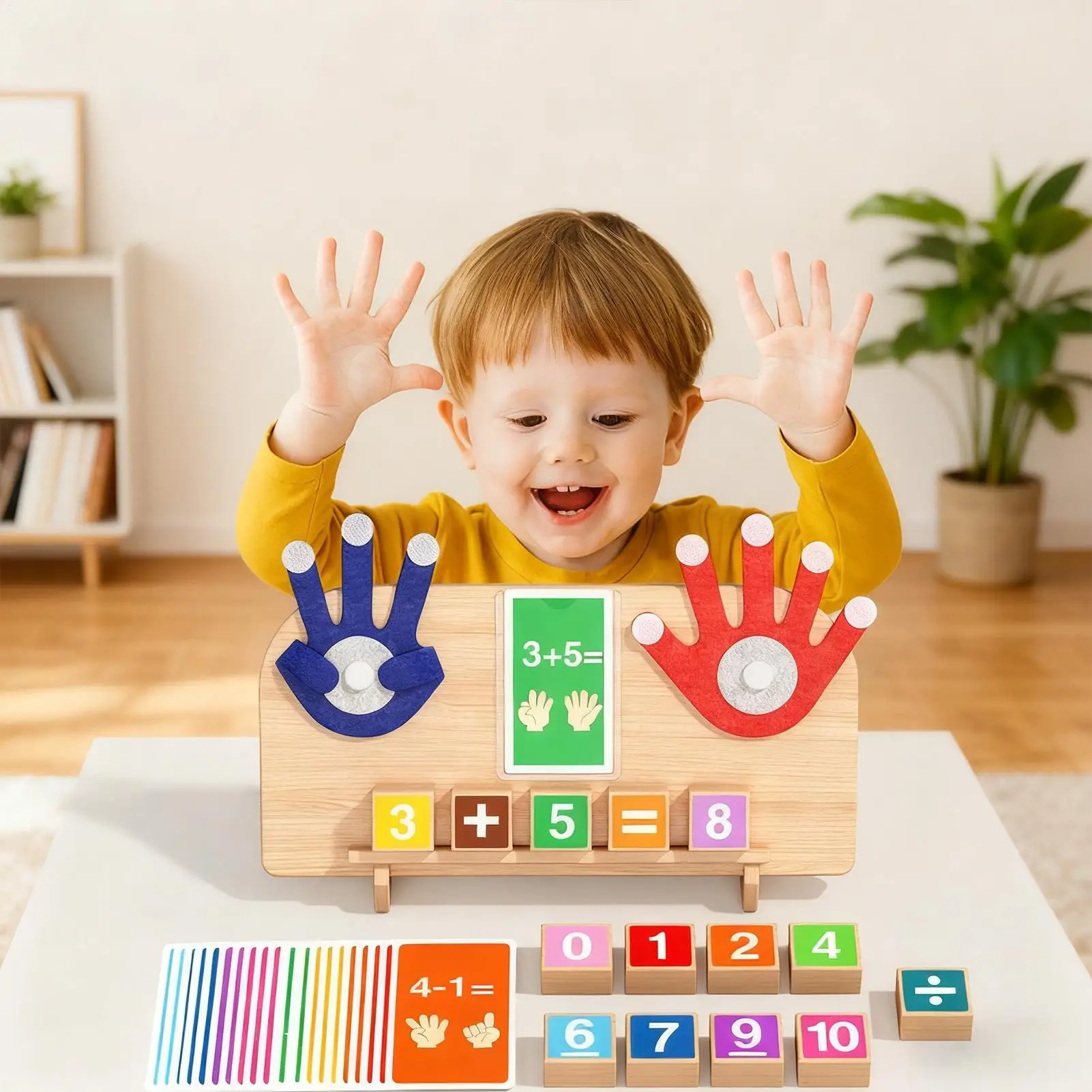 Brinquedos de matemática de madeira atividade aritmética pré-escolar manipuladores de matemática blocos de contagem para pré-escolares estudantes alunos escola em casa