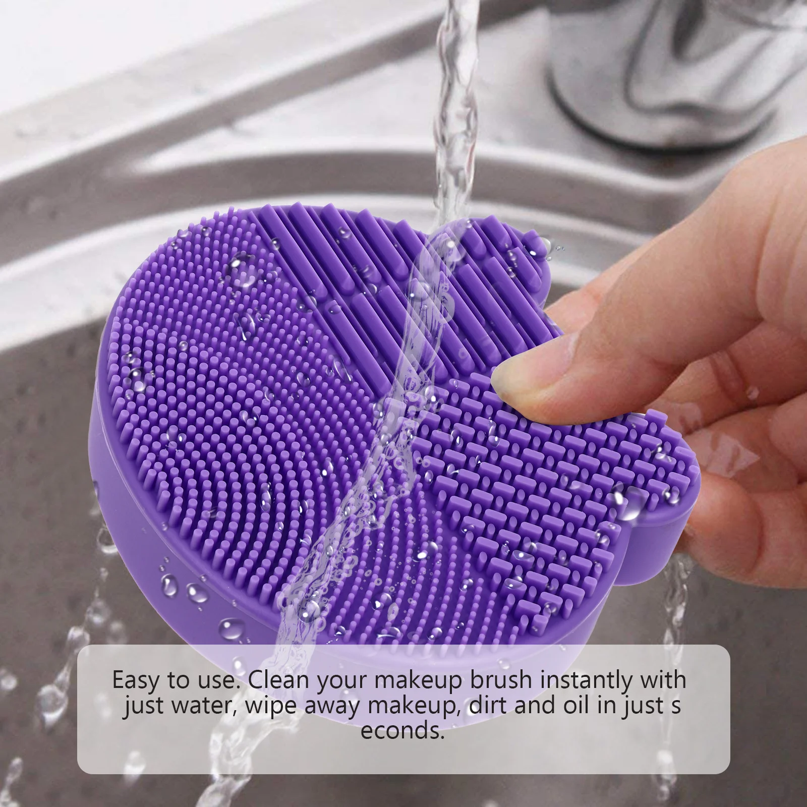 Mata silikonowa 2 w 1 do czyszczenia pędzli do makijażu z uchwytem do przechowywania, szybkoschnąca i głęboko czyszcząca, narzędzie dla kobiet.