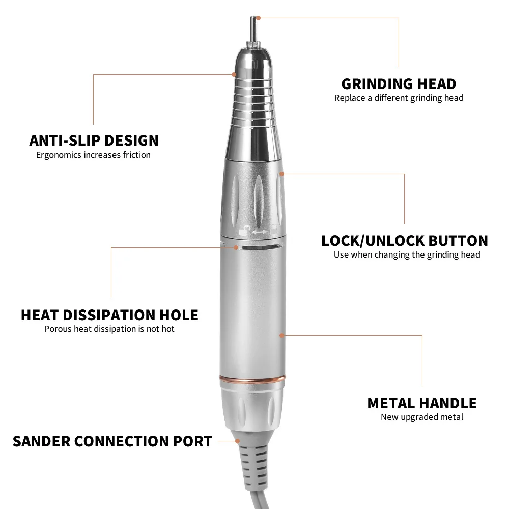 Rechargeable 35000RPM Electric Nail Drill for Acrylic Nails Gel Removal For Home Salon Professional Manicure Pedicure Tools