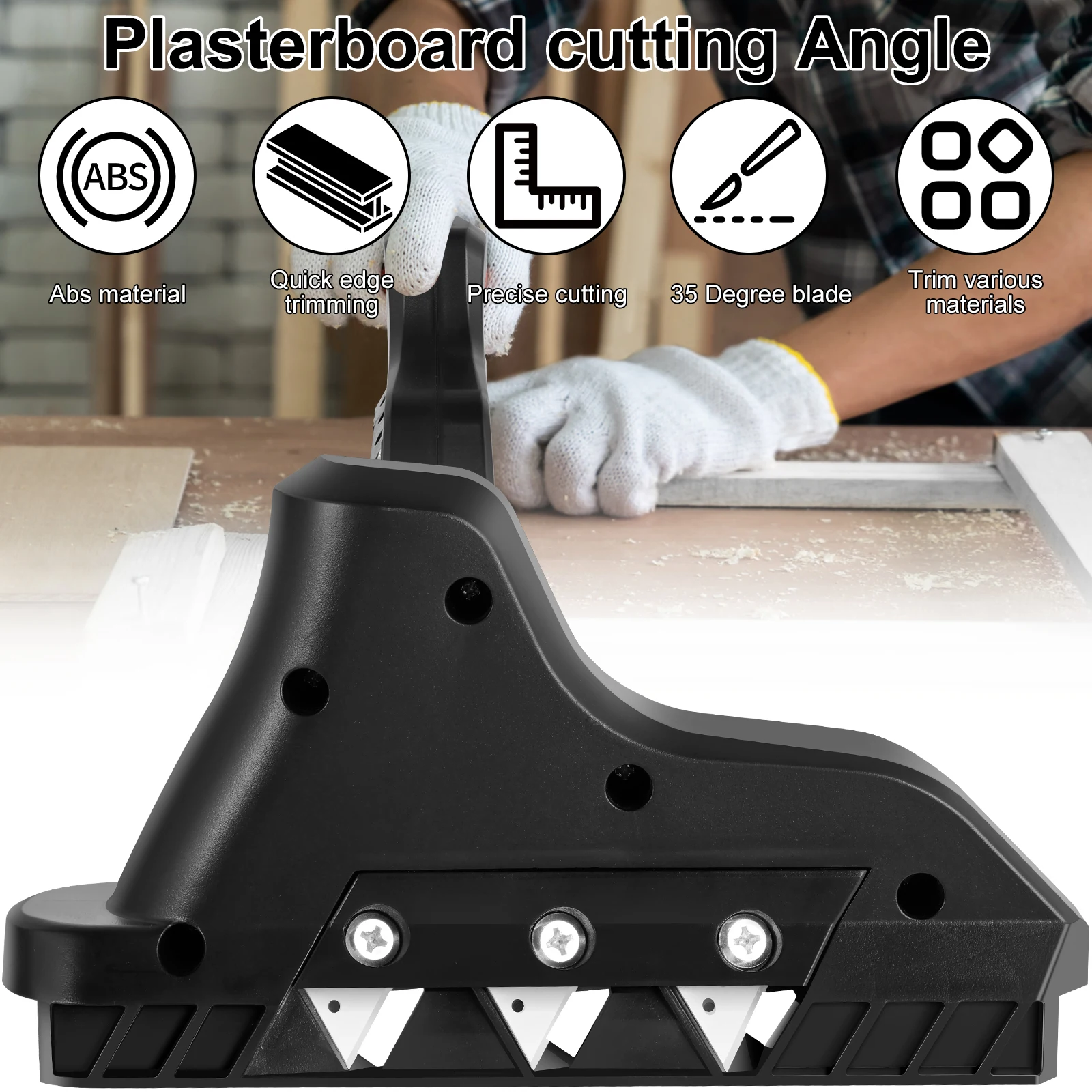 Plasterboard Fast Cutter Precise 35° Gypsum Board Chamferer Plastic Plasterboard Edger Drywall Edge Hand Tool Woodworking Hand P