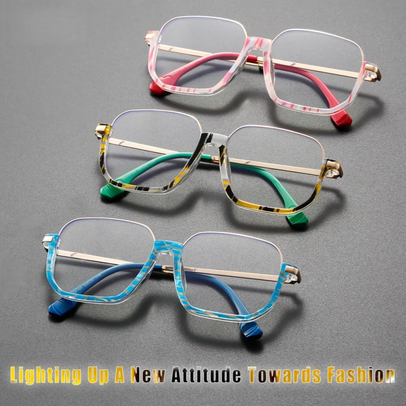 

DIEDIESEE металлическая полуоправа, модное плоское зеркало, женская усовершенствованная оптическая оправа для очков с защитой от синего света, 69104