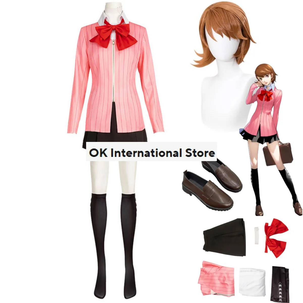 Anime Spiel Persona 3: Tanzen Mond Nacht Yukari Takeba Cosplay Kostüm P3 schöne rosa JK Uniform Frau Karneval Halloween Anzug