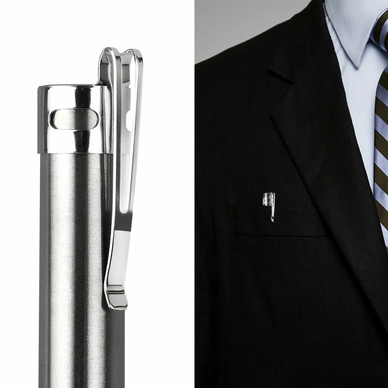 D5 5" Led Usb Rechargeable Mini Tactical Flashlight Stainless Steel Torch Pen Light Doctor Checking Mouth Ears Nose Inspection