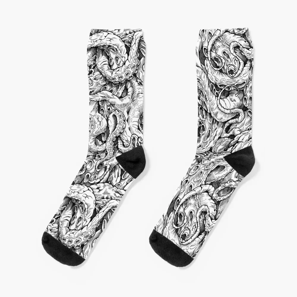 

Tentacles of Cthulhu (B / W) Socks fashionable compression shoes cycling Socks Female Men's