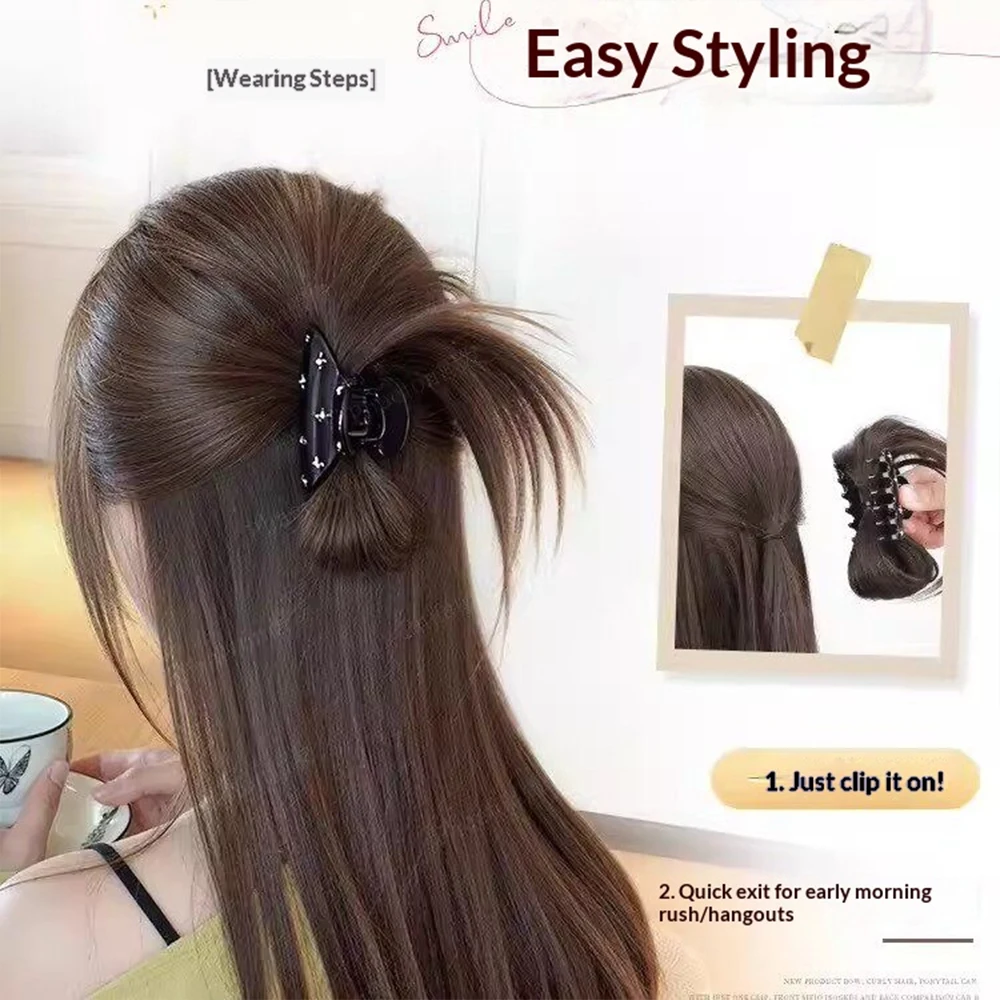 Fluffy Messy Bun Claw Clip Synthetic Hairpiece Heat Resistant Chignon Hair Accessories for Women Daily Party Wedding Retro view 6