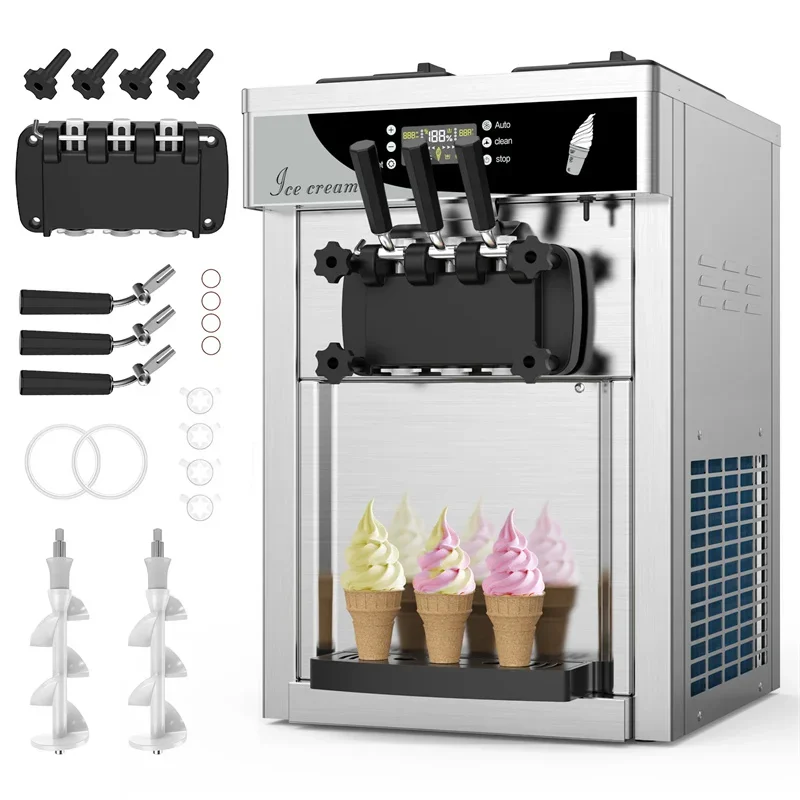 

Commercial Wide Application Quiet Operation Electric Intelligent Panel Control Soft Ice Cream Maker Machine