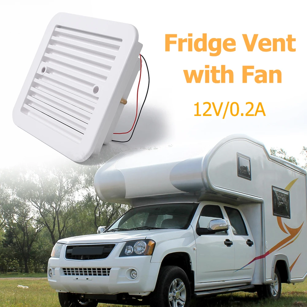 12V Side Air Strong Wind Exhaust Fridge Vent with Fan Strong Wind Ventilation Exhaust Fans Auto Car Camper Accessories