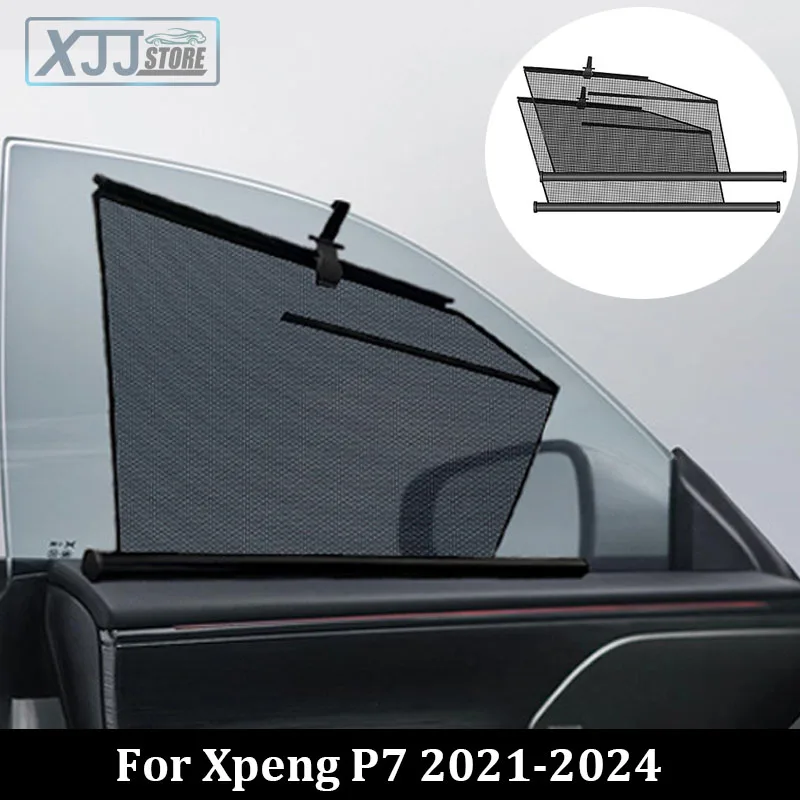 

For Xpeng P7 2023 2024 2022 2021 New Automatic Lifting Car Window Sunshade Sunscreen Insulation Anti-UV Curtain