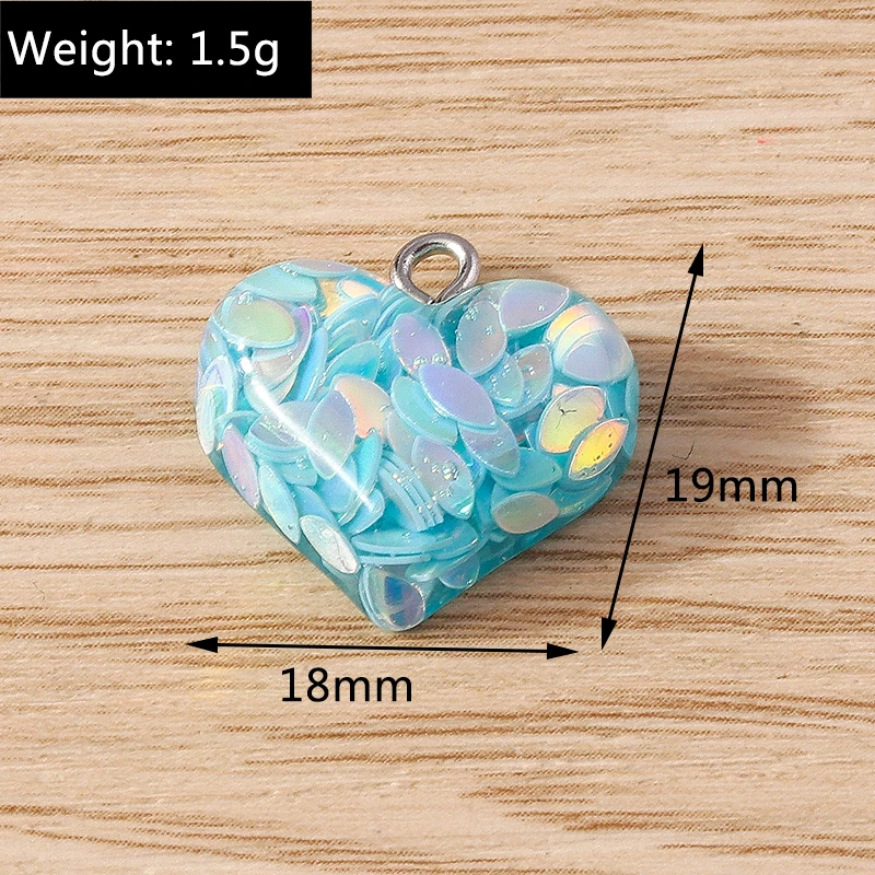 10pcs Cute Colorful Love Heart Charms Pendants for Jewelry Making Women Fashion Earrings Necklaces Bracelets DIY Crafts Supplies