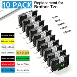 10PK Replacement Label Cassette for TZe-231 Compatible for Brother Ptouch Printer Black on white Label tape 12mm 18mm 24mm