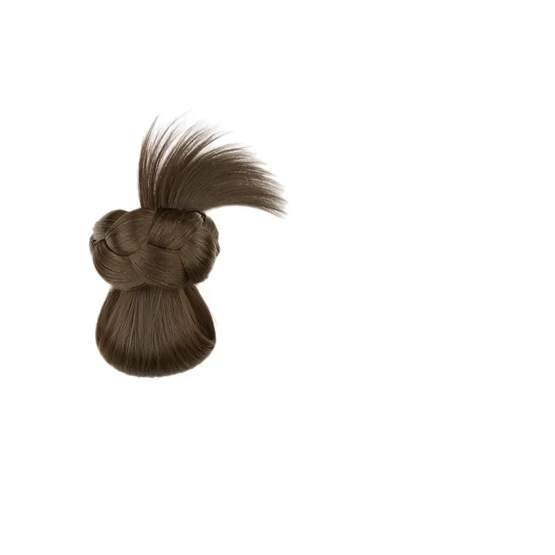 شعر مستعار كسول للنساء مع مخلب شعر، شعر صناعي، ريش الدجاج، رأس برعم الزهور، حزمة شعر وهمية، ذيل من الألياف الآسيوية #5