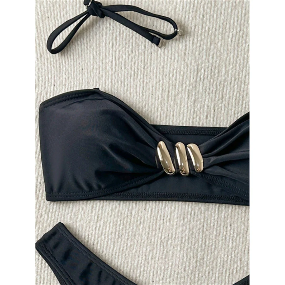 XS - L Halter-Bikini mit hohem Beinausschnitt, brasilianischer Stil, Damen-Badeanzug, zweiteiliges Bikini-Set, Badebekleidung, Badeanzug, Modell V6883 – Detail 7