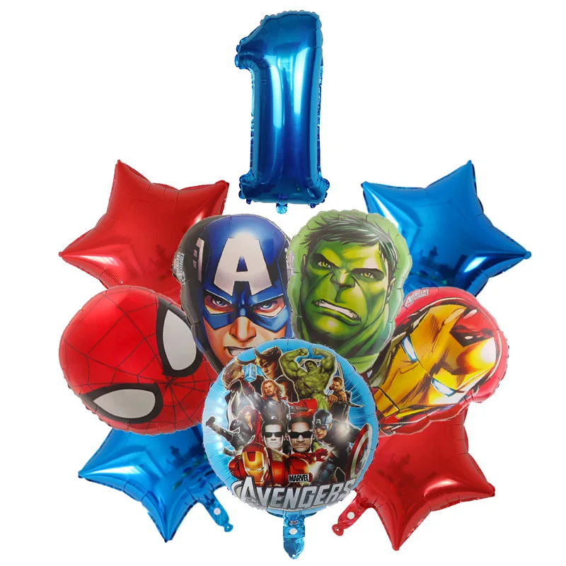 Ballons en aluminium de dessin animé pour enfants, SpidSuffolk, décoration de fête d'anniversaire, baby shower, Iron Man, ForeAir, jouets cadeaux, 10 pièces