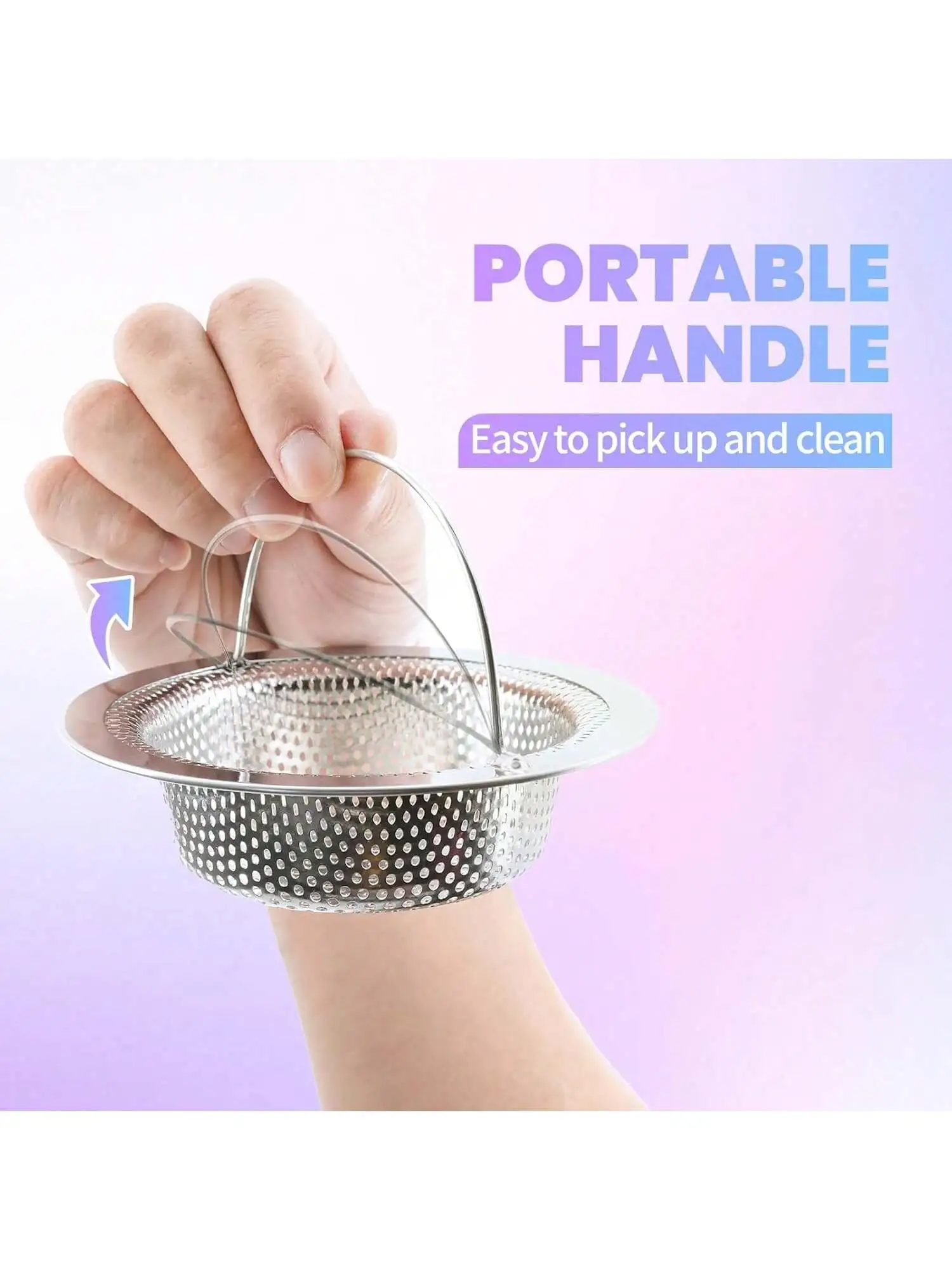 2 Pcs Stainless Steel Sink Strainer Clog Prevention Filter for Kitchen Bathroom Drain view 3