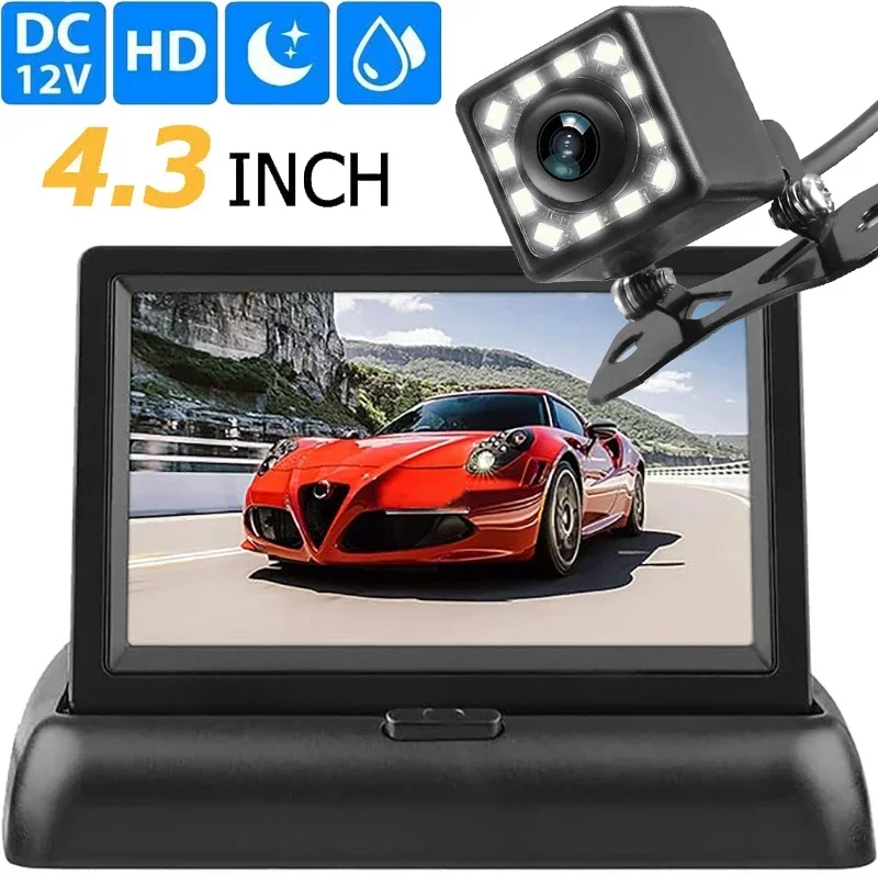 

QueenDer 4.3 "Car Monitor Car Rear View Camera, Used for Parking and Reversing Waterproof Camera Easy to Install