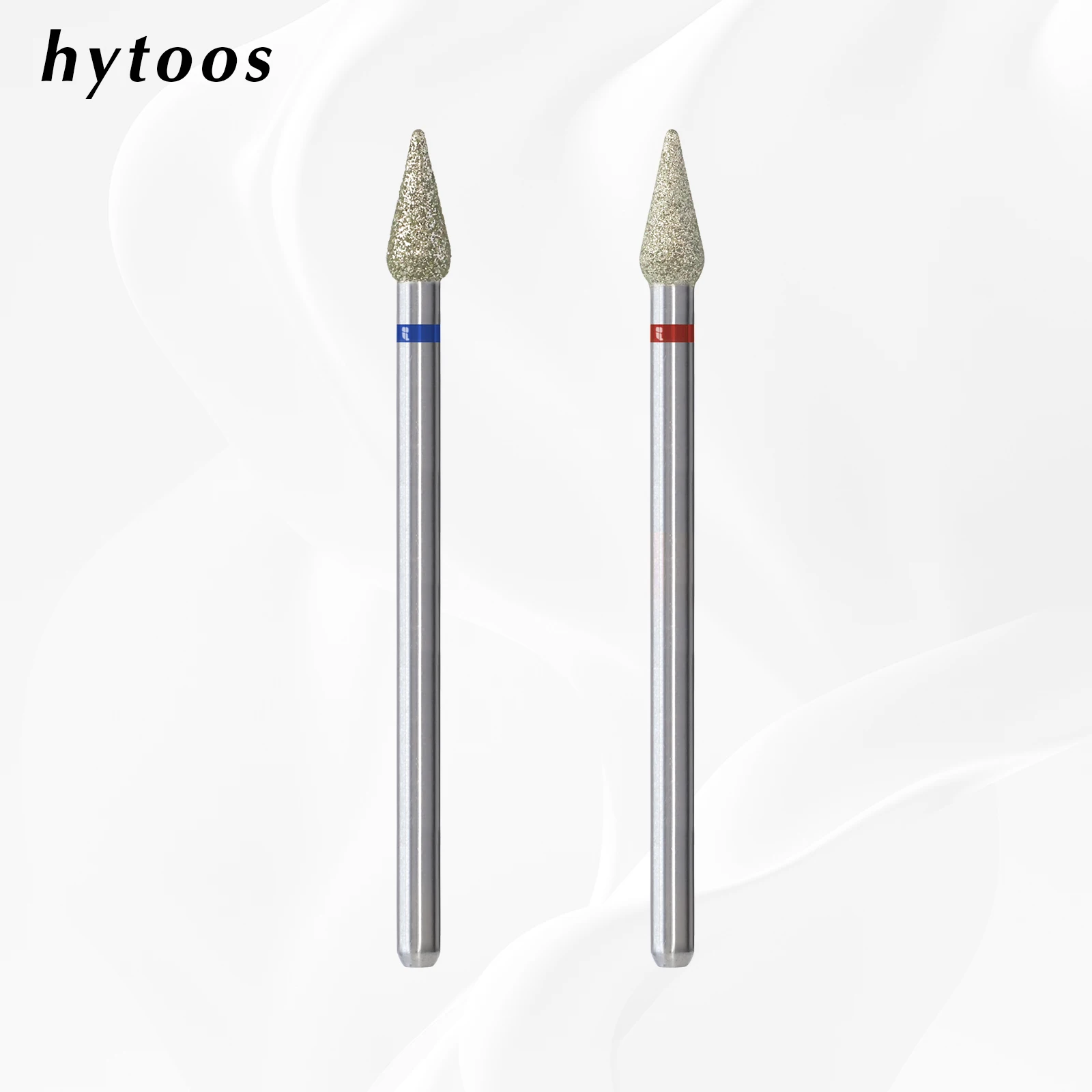 HYTOOS Bud Diamond Nail Drill Bit 3/32'' Russian Cuticle Cleaner Under Nail Dead Skin Remover Safety Manicure Tool