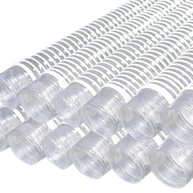 2M Transparent PVC Plastic Steel Wire Hose Home Cleaning Dust Removal Suction Pipe Inner Diameter 32-100mm Length 2000m