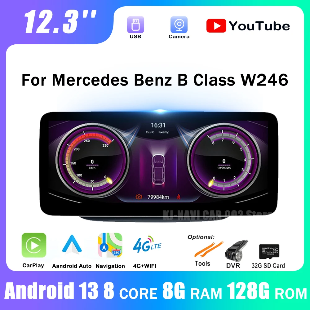 

Автомобильные аксессуары для Mercedes Benz B Class W246 12,3-2011, сенсорный экран 2018 дюйма, беспроводной, Android, Carplay, Автомобильный Gps, мультимедийное радио