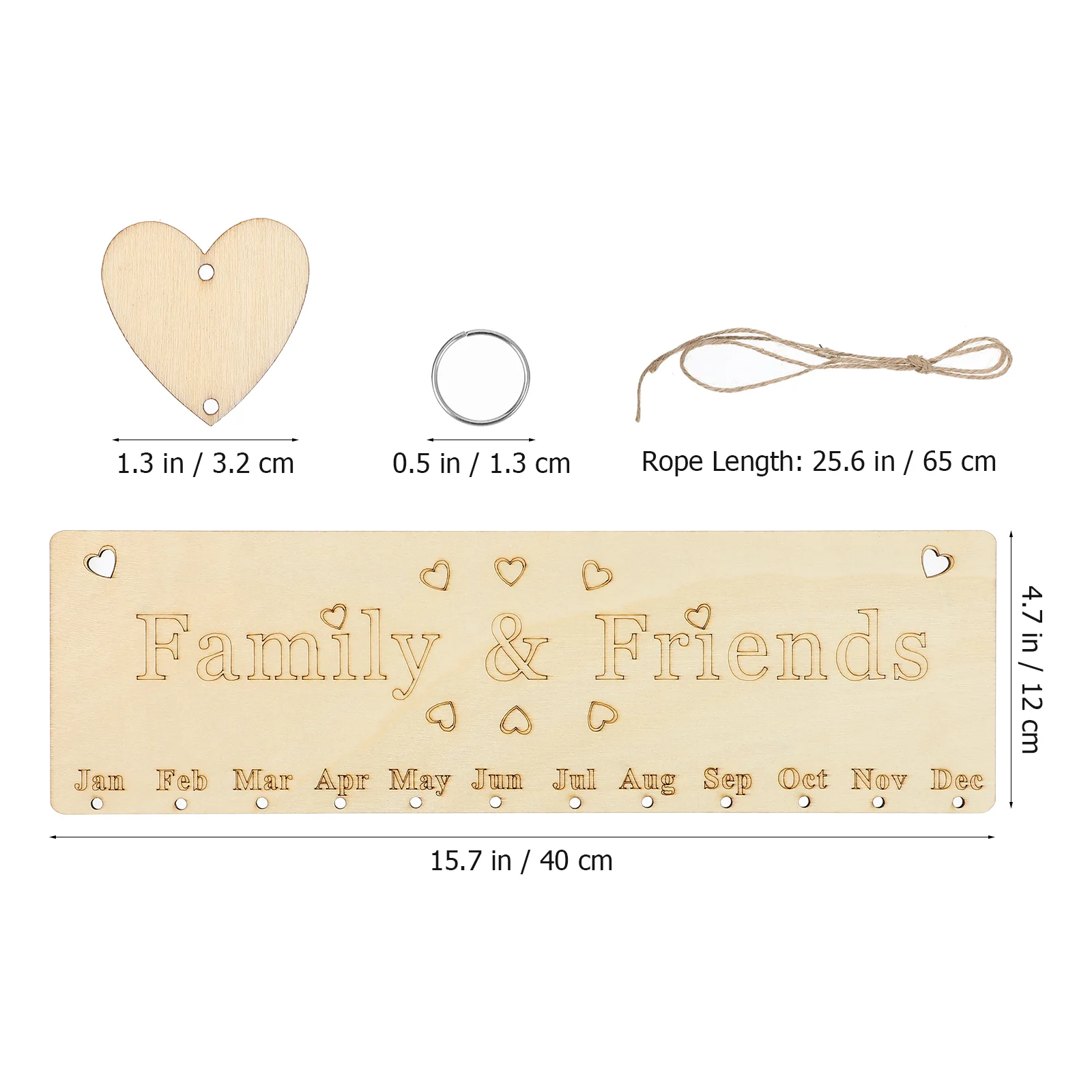 Birthday Tracker Label Wooden Hanging Calendar Wype Bamboo Board Memorial Gifts