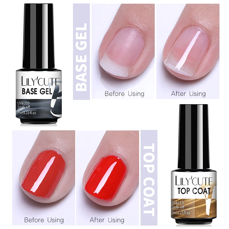 LILYCUTE 7 مللي وظيفة هلام قاعدة سوبر لا مسح معطف فوقي ماتي معطف فوقي نقع قبالة الأشعة فوق البنفسجية LED شبه دائمة الورنيش لفن تصميم هلام #3